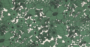 Tissu d'ameublement Suzie au ton vert, au motif floral et au douce senteur de vanille, maison Thévenon